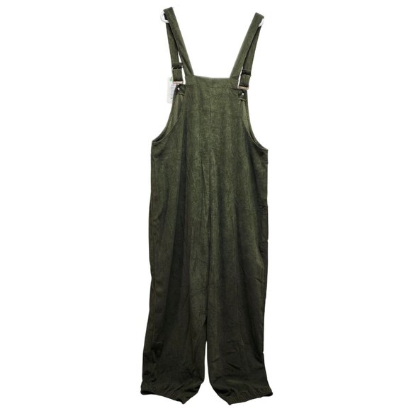Green Corduroy Overalls Womens Size 2XL With Pockets & Adjustable Straps - Picture 6 of 6